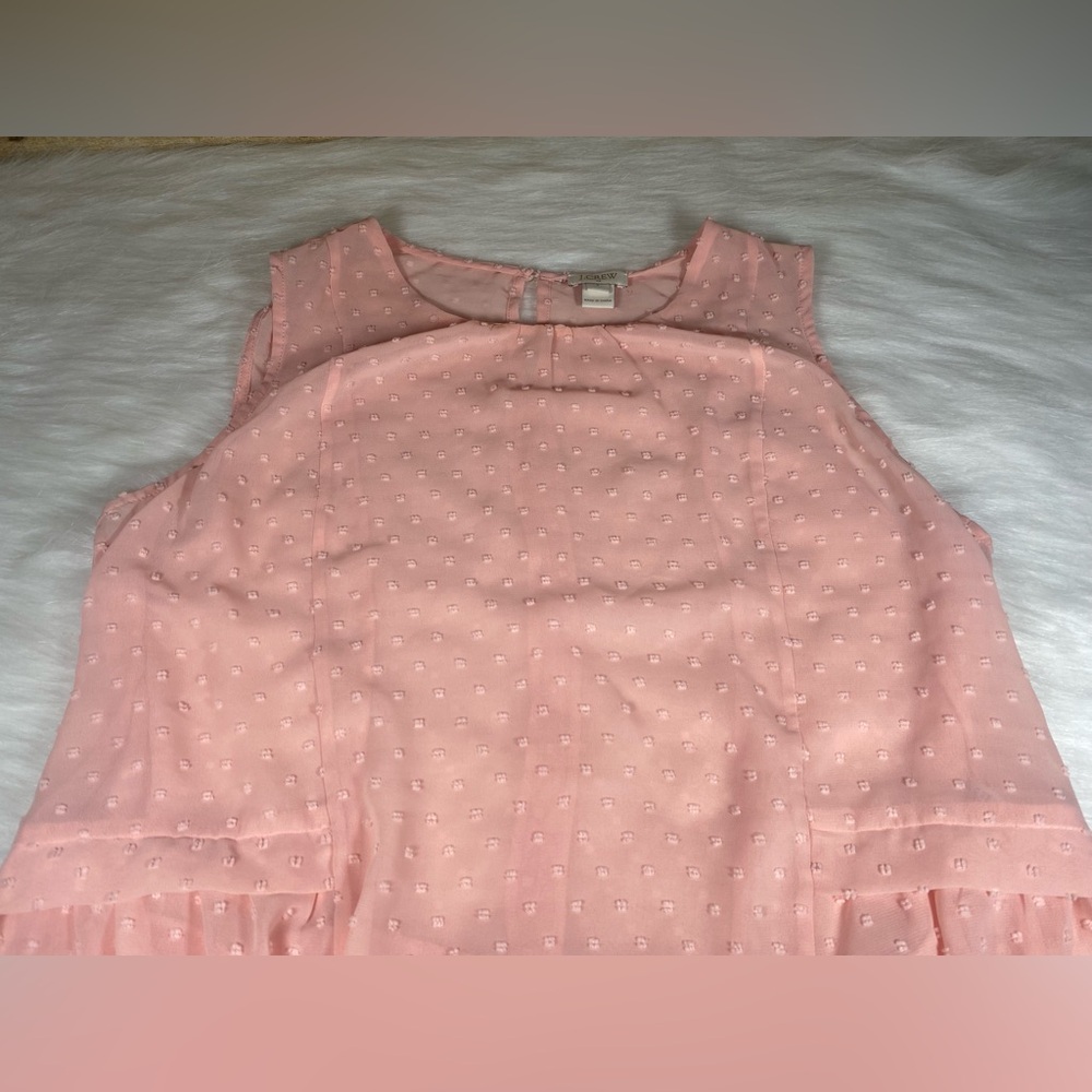 J.Crew sz 6 Sheer Pink Peplum Lightweight Blouse - Picture 4 of 7